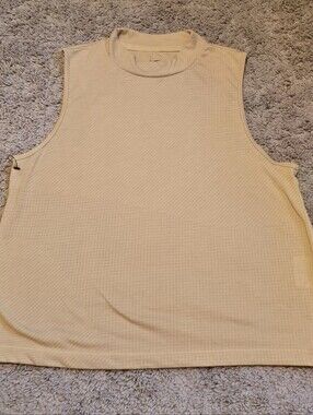 Nike Women's Small Dri Fit Teck Pack Sleeveless Mock Neck Tank Topaz Gold Yellow